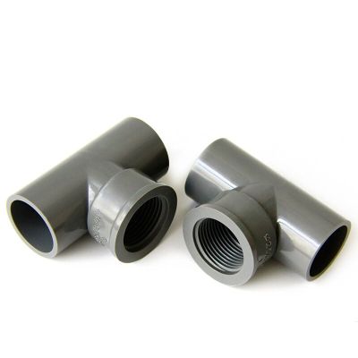 ；【‘； 2Pcs/Lot 1/2 3/4 1Inch PVC Female Thread Tee Connector PVC Pipe Connectors Water Tube 3 Way Joints Garden Irrigation Fittings