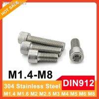 ☢▥  M1.4 M1.6 M2 M2.5 M3 M4 M5 M6 M8 Stainless Steel SUS304 Hex Socket Cap Head Screw Or Grade Steel Metric Allen Screws L  3-100mm