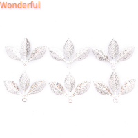 ?【Lowest price】Wonderful 50ชิ้น/เซ็ต VINTAGE Leaf Filigree wraps ตัวเชื่อมต่อโลหะ CRAFT DIY Jewelry making