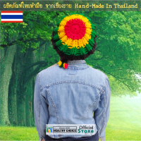 หมวกไหมพรม เบเล่ มีแก๊ป ถักด้วยมือ  4 สี ลายที่ 6 ราสต้า เร็กเก้ จาไมก้า  Hand-Knitted  ํYarn Hat 4-Color Rasta-Reggae ++