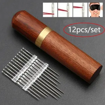 12pcs Self-Threading Sewing Needles Stainless Steel Quick