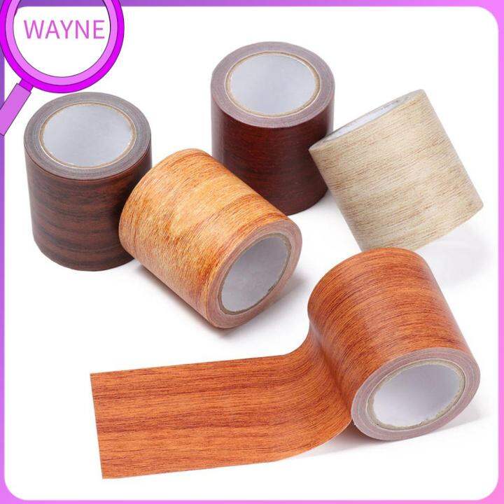 WAYNE 5M/Roll Floor Skirting Line Duct Tape Wood Grain Adhensive Repair