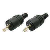 2 pcs 2 Pin Connector ชาย HIFI ลำโพงเครื่องมือสัญญาณไฟเสียงอะแดปเตอร์สีดำอุปกรณ์เสริมขนาดเล็ก DIN Plug Screw Terminals-lihanrui