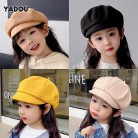 YADOU หมวกเด็กสไตล์เกาหลี,หมวกเบเร่ต์เด็กผู้หญิงหมวกแปดเหลี่ยม