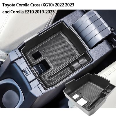 ที่จัดระเบียบคอนโซลกลางสำหรับ Toyota Corolla Cross (XG10) 2022 2023และ Corolla E210 2019-2023กล่องเก็บของสำรองที่เท้าแขนในรถ