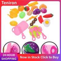 Teniron 23pcs สำหรับเด็กครัวของเล่นอาหารตัดของเล่นผลไม้ปลอมผักตัดชุดอาหารชุด