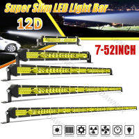 สปอร์ตไลท์ led 12v รถยนต์ 12D Super Slim LED Light Bar White/Yellow 12" 22" 32" 12V 24V 78W 156W Combo beam For 4X4 ATV Off Road LED Work Light