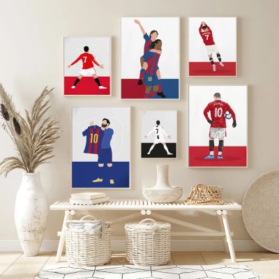 Nordic Soccer Star Canvas Art Print-การตกแต่งผนังในอุดมคติสำหรับห้องเด็กผู้ชาย,โปสเตอร์ผู้เล่นฟุตบอล Cuadros