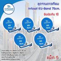 ชุดจานดาวเทียม Infosat KU-BAND 75 cm. แพ็ค 5