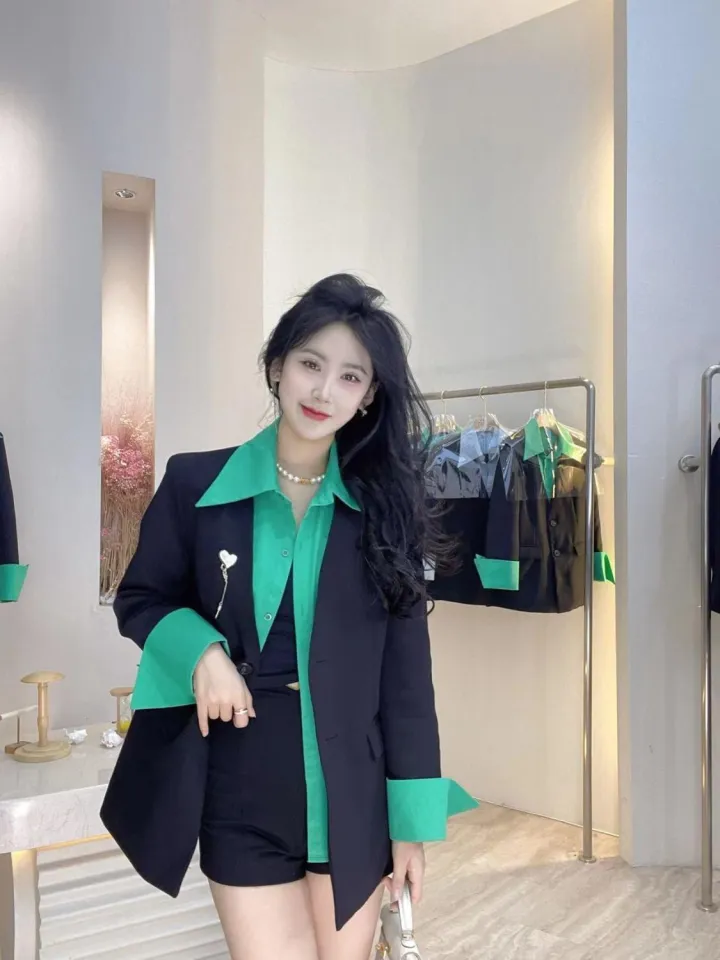 Green on sale blazer matching