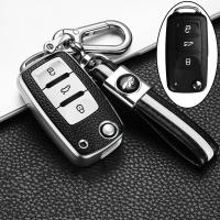 TPU Car Key Cover For VW Volkswagen Polo Jetta Golf MK6 TDI GTI R32 SEAT Skoda Leather Pattern Remote Control Protect Case