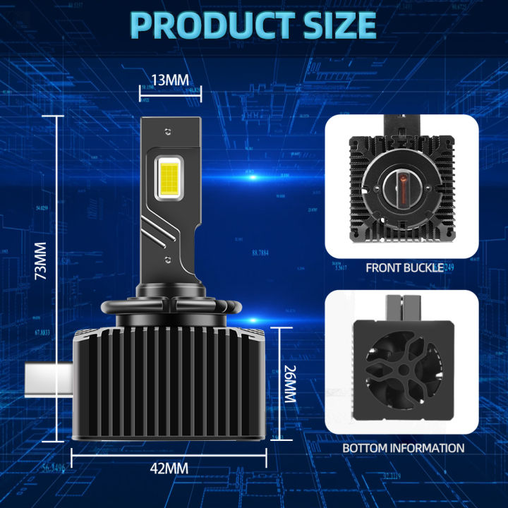 roadsun-led-หลอดไฟ-d1s-xenon-hid-โคมไฟไฟหน้ารถ6000k-super-bright-auto-turbo-สำหรับ-cadillac-srx-2009-2010