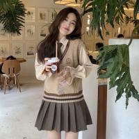 Jk Uniform 2023 Autumn Korea Style Fashion Suit WomenS Shirt Vest Top Skirt Temperament Vest College Style School Uniform