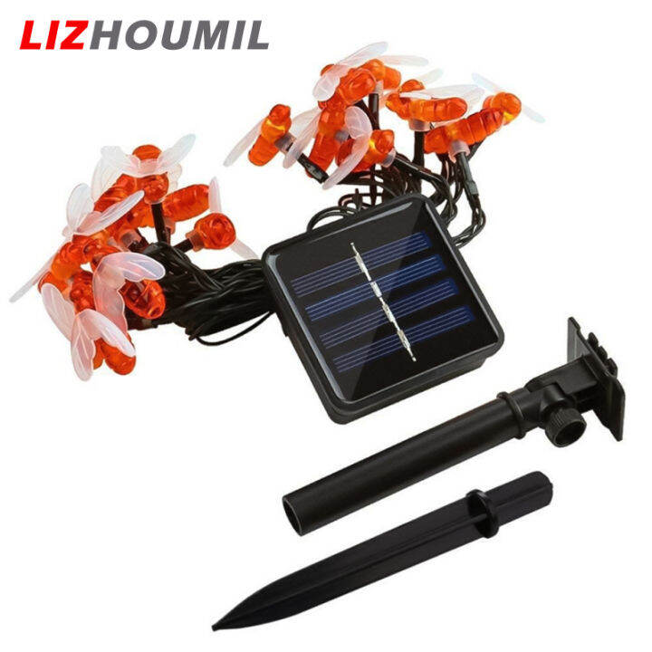 lizhoumil-สายไฟพลังงานแสงอาทิตย์20led-เส้นสายไฟกันน้ำผึ้งจำลองสำหรับตกแต่งคริสต์มาสสวนกลางแจ้ง