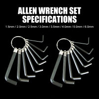 ชุดกุญแจประแจชิ้น/เซ็ต8ชิ้นชุดประแจเมตริกพร้อมด้าม L ชุดกุญแจหกเหลี่ยมยาวเป็นพิเศษสำหรับซ่อมประแจในครัวเรือนสำหรับจักรยาน For1.5/2/2.5/3/3.5/4/5/6มม