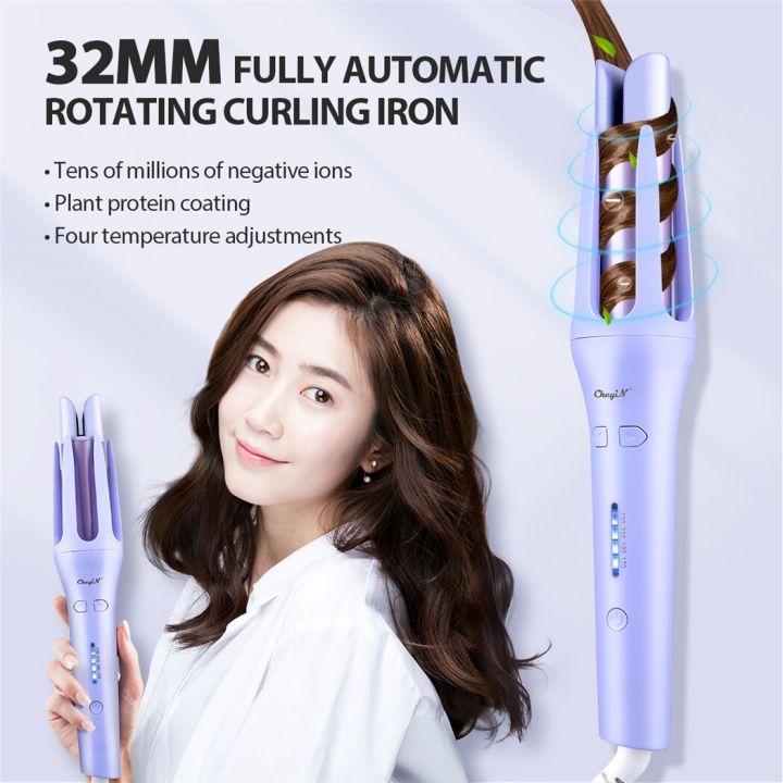 Ckeyin 32mm Automatic Hair Curler For Women Tourmaline Ceramic Curling Iron Rotating Roller Auto