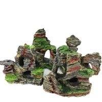 1PC Mountain View Aquarium Decorative Stone Simulation Resin Cave Aquarium Decoration Decorative Landscape Decoration