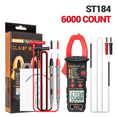 ST184 Digital Clamp Multimeter Meter 6000 Counts Professional True RMS Acdc เครื่องทดสอบแรงดันไฟฟ้า Hz Capacitance Ohm