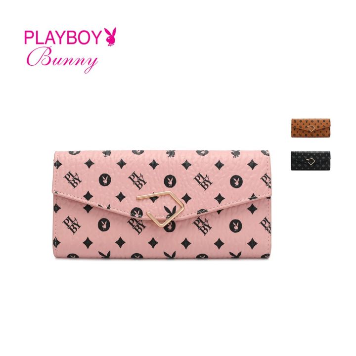 Review Playboy Bunny Women's RFID Blocking Long Purse 