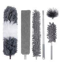 6Pcs Duster Cleaning Kit,Extendable Microfiber Feather Duster for Cleaning Dust Cobweb Ceiling Fans Lights Blinds Cars