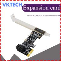 [Vktech] การ์ด SATA III PCIe SA3001 2พอร์ต SATA 3.0ถึงอะแดปเตอร์1X PCI-e พร้อมขายึด