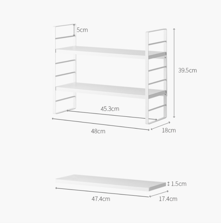 ชั้นเหล็กวางของ-ชั้นวางของ-ชั้นวางของในครัว-ชั้นเหล็กถอดประกอบสำหรับวางของ-ชั้นวาง-2-ชั้น-รับน้ำหนักได้ถึง-5-กก