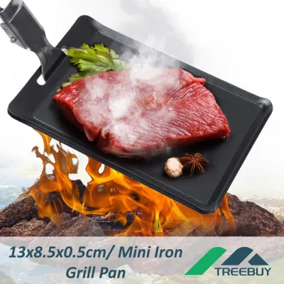 Mini BBQ Grill Pan with Non-Stick Coating Ultra-light Barbecue Griddle Plate Barbecue Tray for Outdoor Camping Backpacking Hiking Fishing