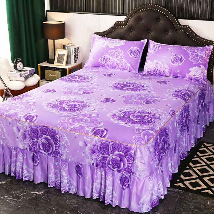 hot-1pcs-ผ้าคลุมเตียงแฟชั่นผ้าปูที่นอนผ้าฝ้ายนุ่มสำหรับ-kingqueen-ขนาดคู่เดี่ยวบ้าน1-5m1-8m-เตียงผ้าปูที่นอน