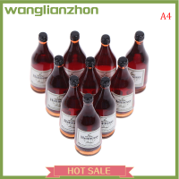 Wanglianzhon ชุดเครื่องดื่มจำลองวิสกี้ขวดไวน์1:12บ้านตุ๊กตา10ชิ้น