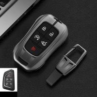 5Buttons Car Remote Key Case Cover Gold Edge Smart Key Holder Shell Fob For Cadillac CT4 CT5 2019 2020 Keychain Car Accessories