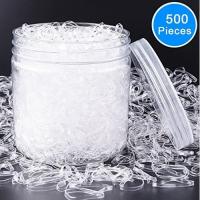 500Pcs Women Girl Clear Ponytail Holder Elastic Hair Bands Rubber Hair Ties HOT