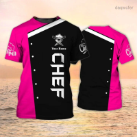 2023 NEW Personalized Chef Shirt 3d Full Print, Cook T-shirt Black Pink, Mother Gift cheap