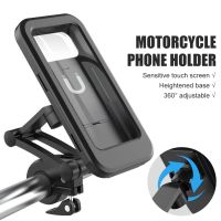 Universal Motorcycle Phone Mount Waterproof Hard Shell Phone Case Holder 360° Adjustable Bike Cellphone Holder Up To 6.7 Inches