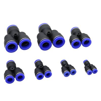 ；【‘； Pneumatic Fittings PY Reducing Connector 4-16Mm OD Hose Plastic Push In Quick Connector Air Fitting Plumbing Y Shape