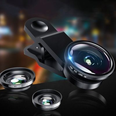 3 In 1 Fish Eye Lens 0.67x Wide Angle Macro Lenses Clip For iPhone Samsung Huawei Xiaomi Universal Mobile Phone Camera Fisheye