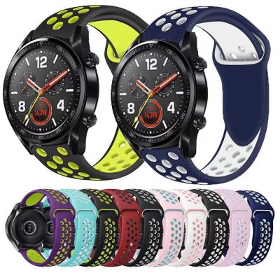Tali silikon 20mm 22mm untuk jam tangan Samsung Galaxy tali silikon 20mm untuk jam tangan Samsung Galaxy 6/5/4/3 jam tangan Huawei 3/GT tali gelang olahraga adem untuk Amazfit GTR/GTS