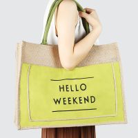 Women Linen Tote Large Capacity Shoulder Beach Shopping Bag