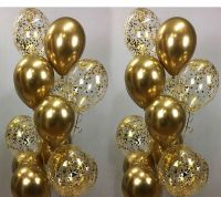 【DT】hot！ 15pcs Metal Gold Balloons Set Birthday Wedding Decorations New Year Helium Globos