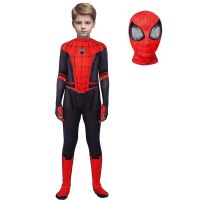 2022 New Spider Man Cosplay Costume Bodysuit Zentai Halloween Iron Spiderman Peter Parker Superhero Jumpsuit Set for Kids