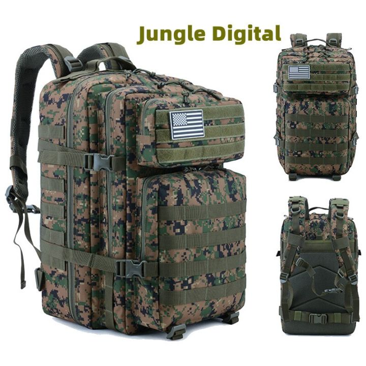 900D 45L Military Tactical Mens Backpack Outdoor Multi-Pocket High Capacity Nylon SWAT Camo Camping Hiking Fishing Rucksack Bag