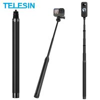 TELESIN 116cm Carbon Fiber Monopod Selfie Stick Extendable 1/4 Screw For GoPro Hero 11 10 9 Insta360 DJI Osmo Action2 3 Camera