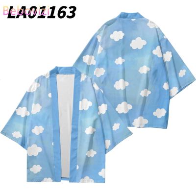 № Cloud 3d Print Loose Japanese Streetwear Cardigan Women Men Harajuku Haori Cosplay Kimono Top Yukata Clothes