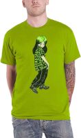 Billie Eilish Mens Anime Billie Slim Fit T-Shirt X-Large Lime