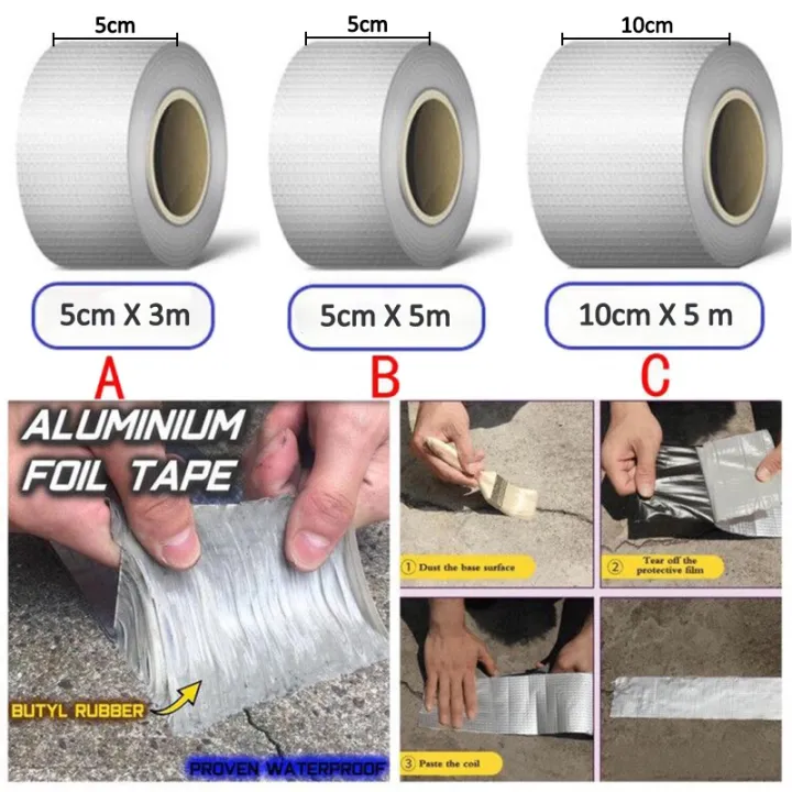 5M Aluminum Tape Temperature Resistance Waterproof Tape Aluminum Foil