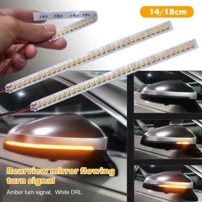 【CC】 Car Rearview Mirror Turn 14/18cm Flowing Strip 12V DRL Driving Lamp