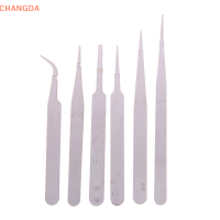 ?【Lowest price】CHANGDA 6ชิ้น/เซ็ตสแตนเลสสตีล Anti-Static แหนบซ่อมเครื่องมือบำรุงรักษา