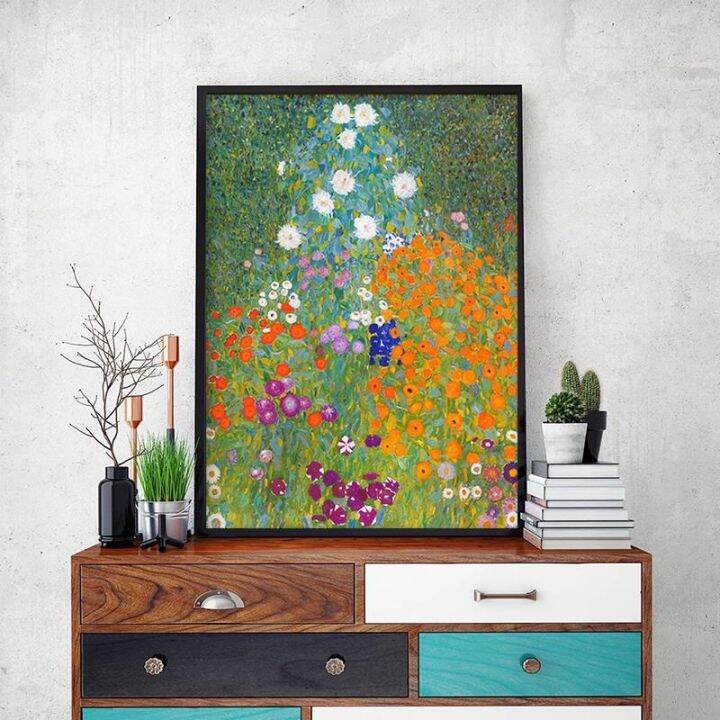 famous-gustav-klimts-canvas-painting-flowers-and-landscapes-posters-prints-wall-art-pictures-for-living-room-wall-decor-cuadros