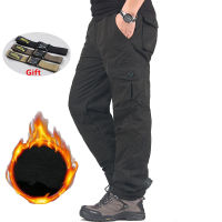 Military Pants Mens Thicken Winter Fleece Warm Pants Men Multi Pockets Long Trousers Male Joggers Cargo Bottom Sweatpants M-3XL