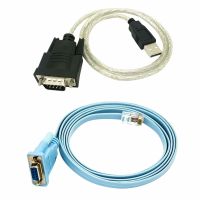 RJ45สายเคเบิลเครือข่ายสายอนุกรม Rj45ไปยัง DB9และ RS232ไปยัง USB (2 In 1) CAT5อะแดปเตอร์อีเทอร์เน็ตสายเคเบิลคอนโซล LAN