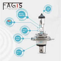 Fagis US nd 2 Pcs H4 9003 HB2 12v 6055w P43t Clear Bulbs White Car Headlight Auto Halogen Lamps Car Lights